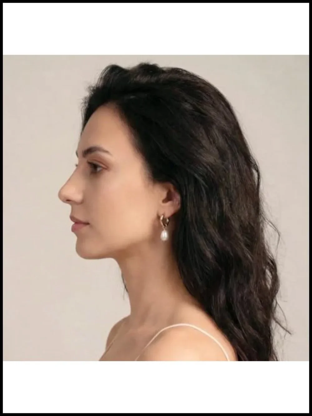 Dainty Freshwater Pearl Drop Earrings for Women Gold Huggie Hoop Dangle